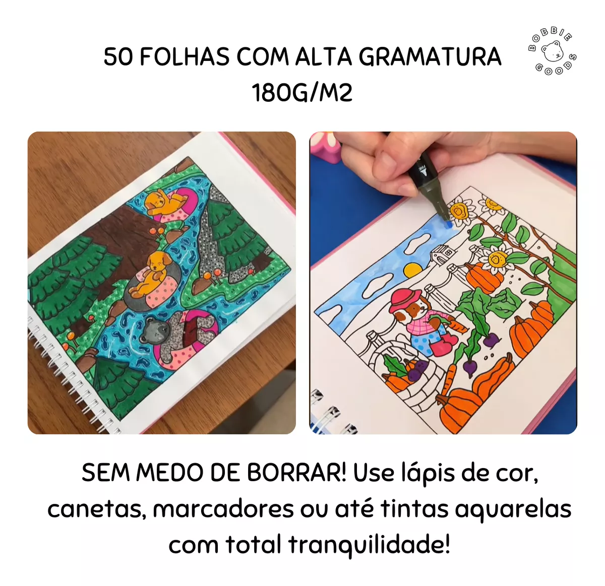 Kit de canetinhas + Caderno Bobbie Goods Canetas com ponta dupla