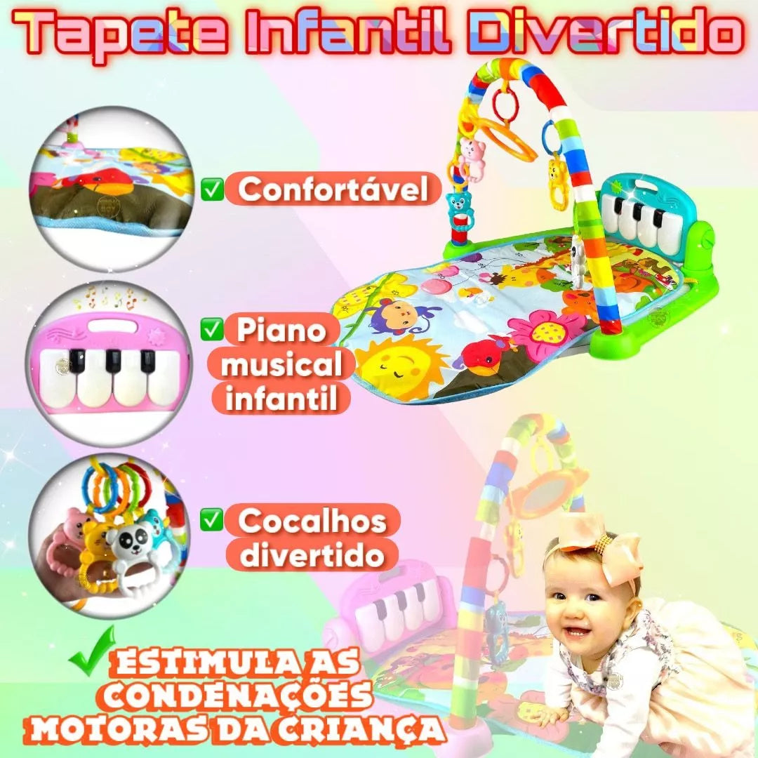 Tapete de Atividades Para Bebês Com Piano Musical e Mobile