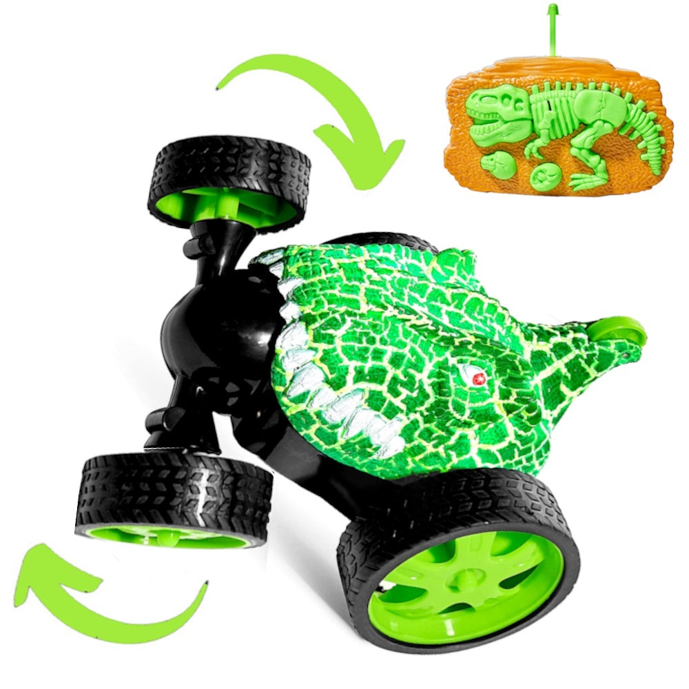 Carro de Controle Maluco Recarregável com Luz T-Rex Infantil Controle Remoto Altas Aventuras
