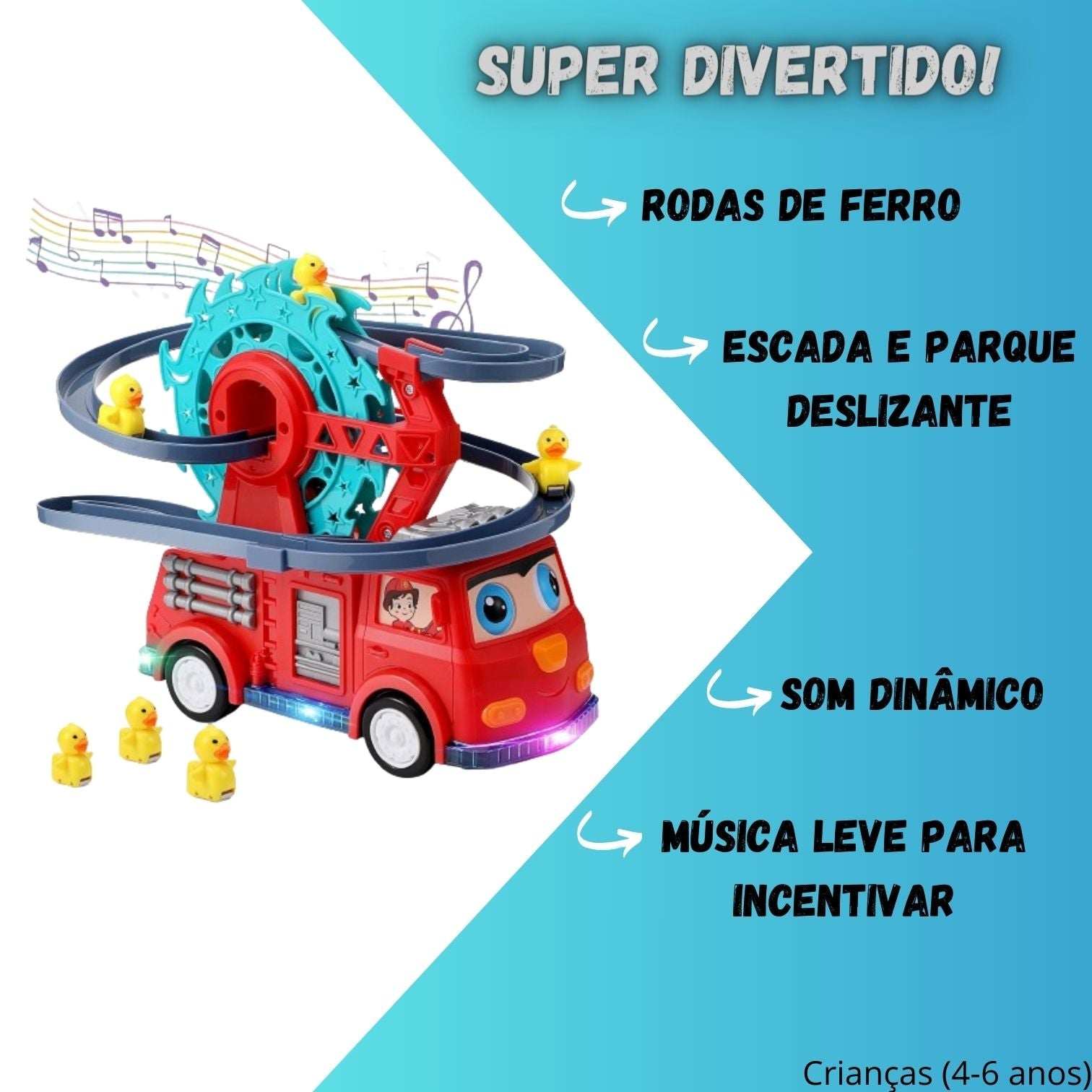 Brinquedo Roda Gigante Dos Patos Caminhão Bombeiro Para Crianças