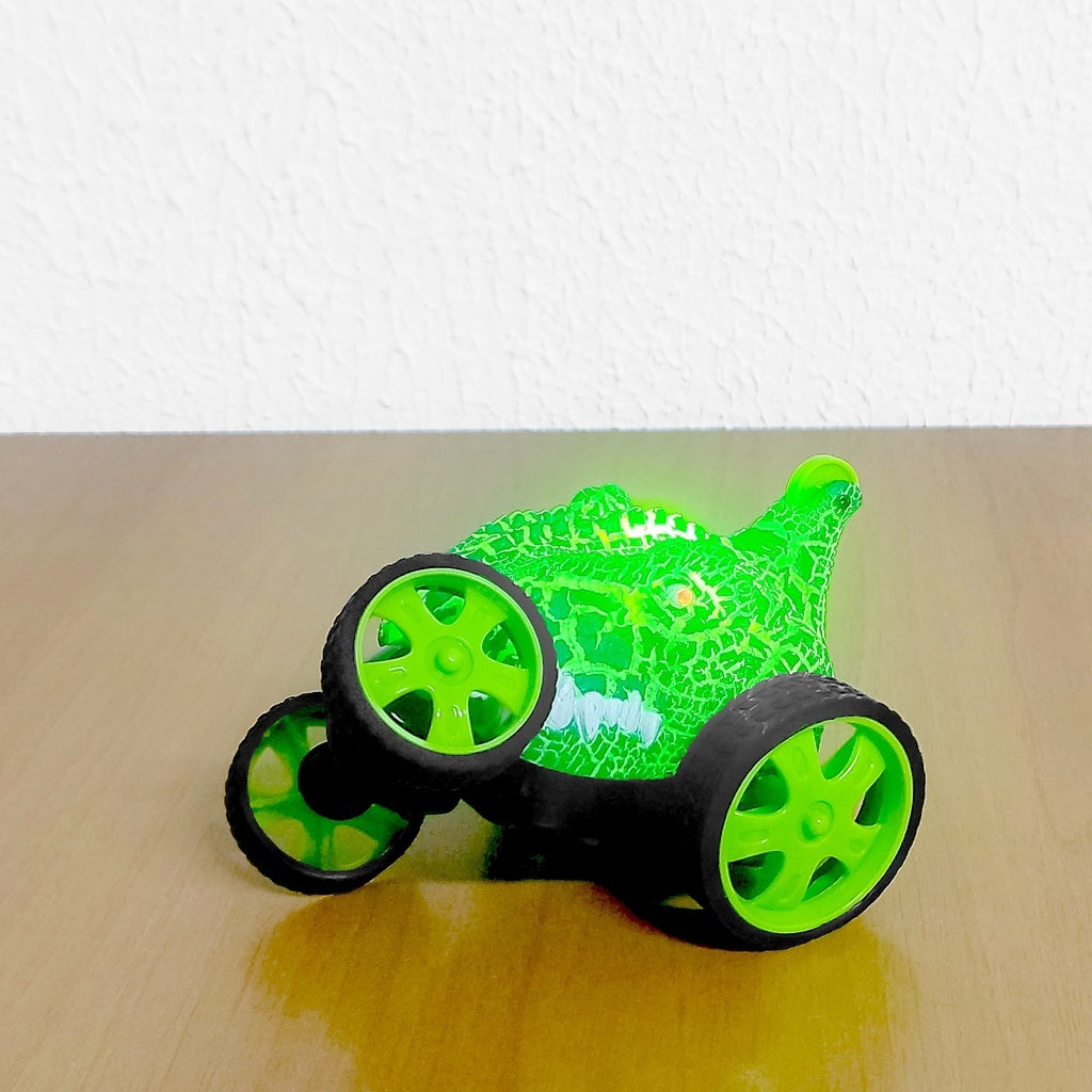 Carro de Controle Maluco Recarregável com Luz T-Rex Infantil Controle Remoto Altas Aventuras