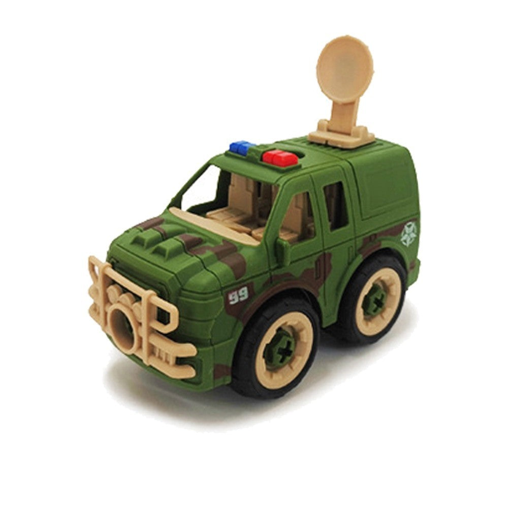 Conjunto Carrinho de Brinquedo Fricção Militar Caminhão