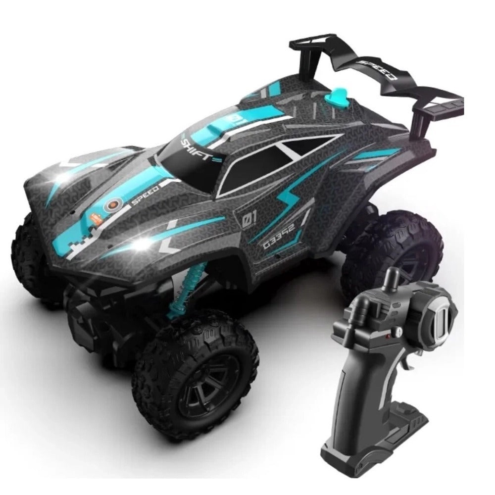 Carrinho de Controle Remoto Rally Recarregável Com Luzes Brinquedo Infantil Divertido Solta Fumaça Cor Aleatória
