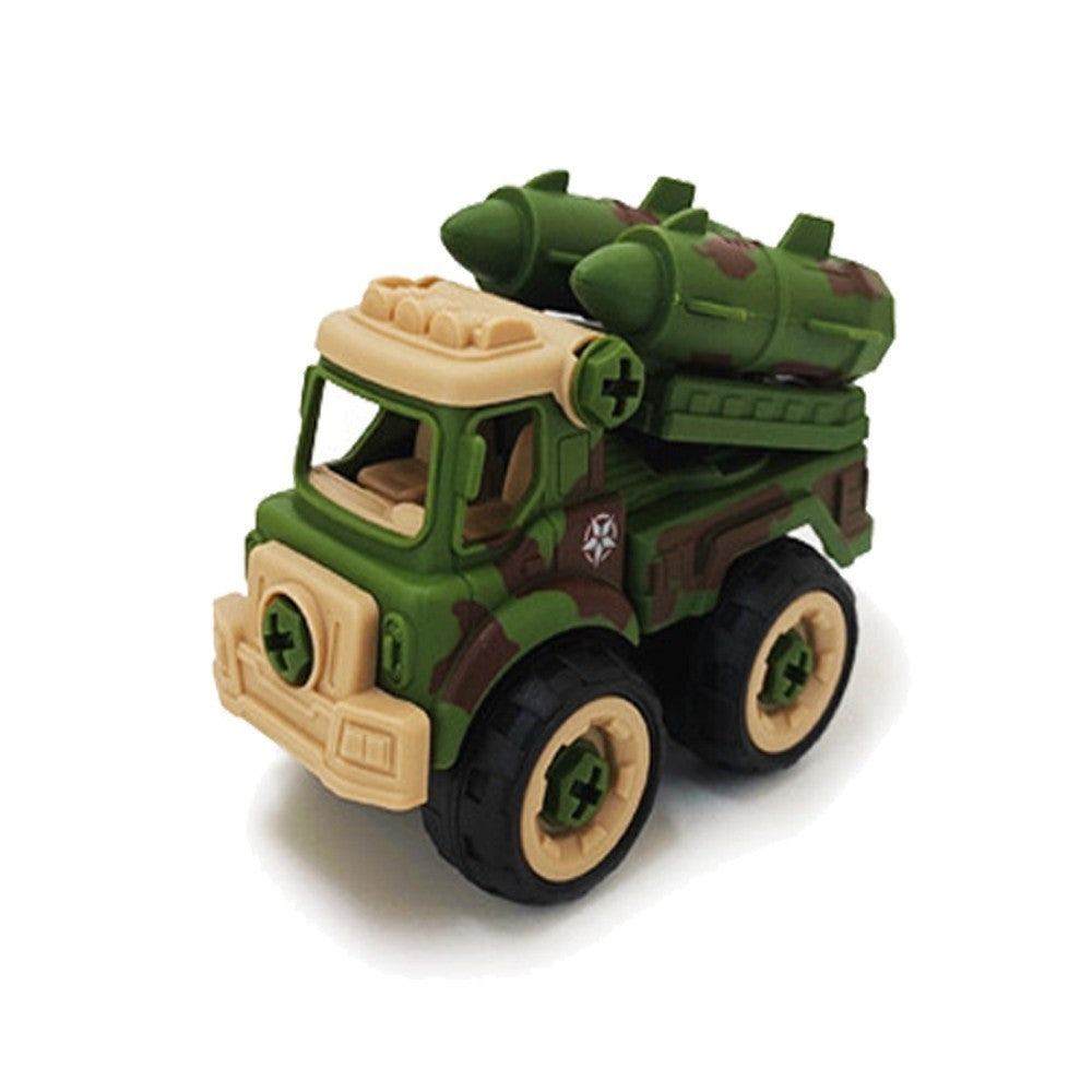 Conjunto Carrinho de Brinquedo Fricção Militar Caminhão