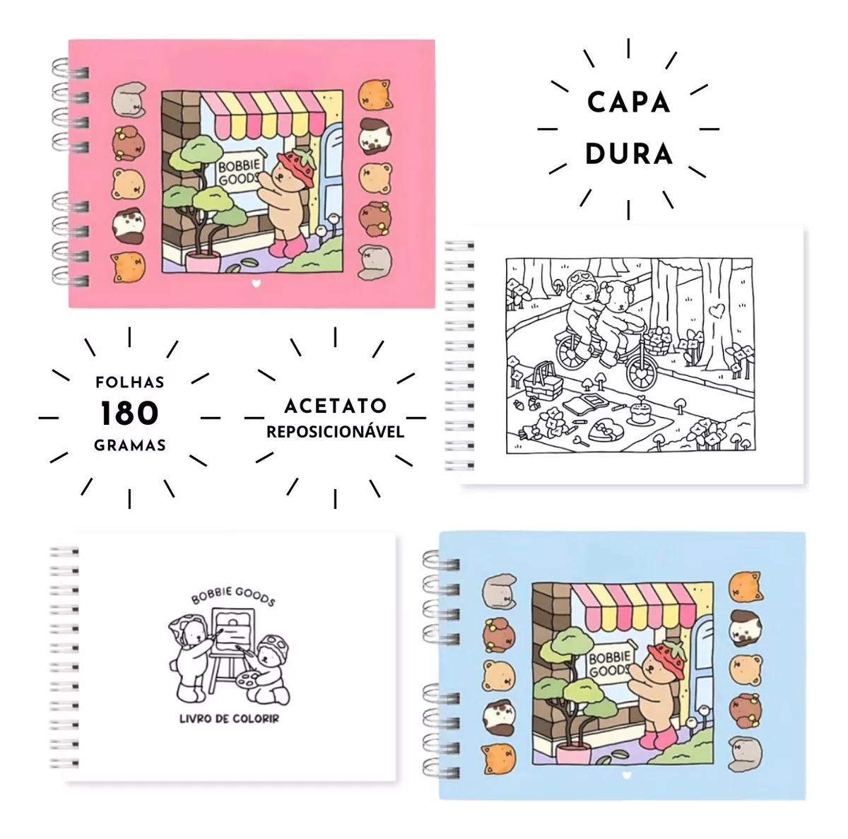Kit de canetinhas + Caderno Bobbie Goods Canetas com ponta dupla