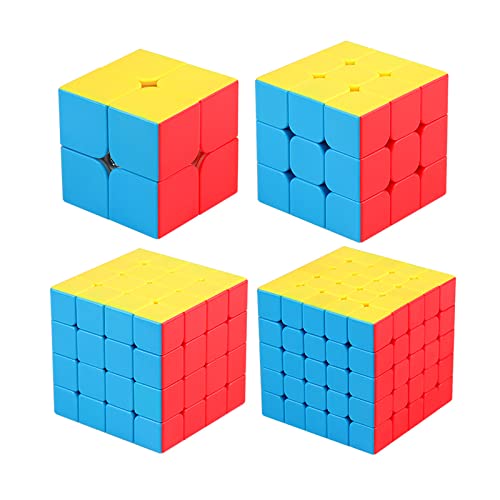 Box Cubo Mágico Moyu 2x2x2 + 3x3x3 + 4x4x4 + 5x5x5 Stickerless