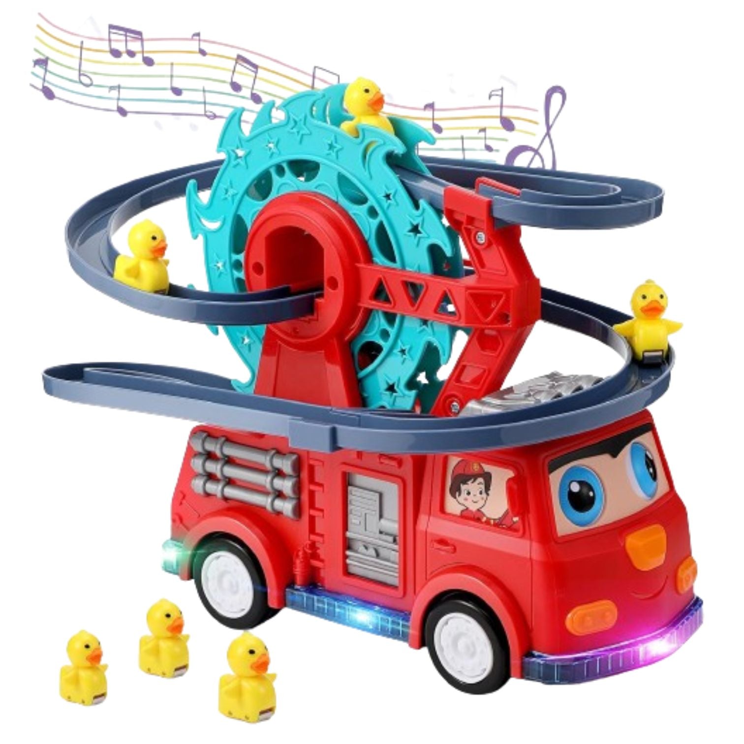 Brinquedo Roda Gigante Dos Patos Caminhão Bombeiro Para Crianças