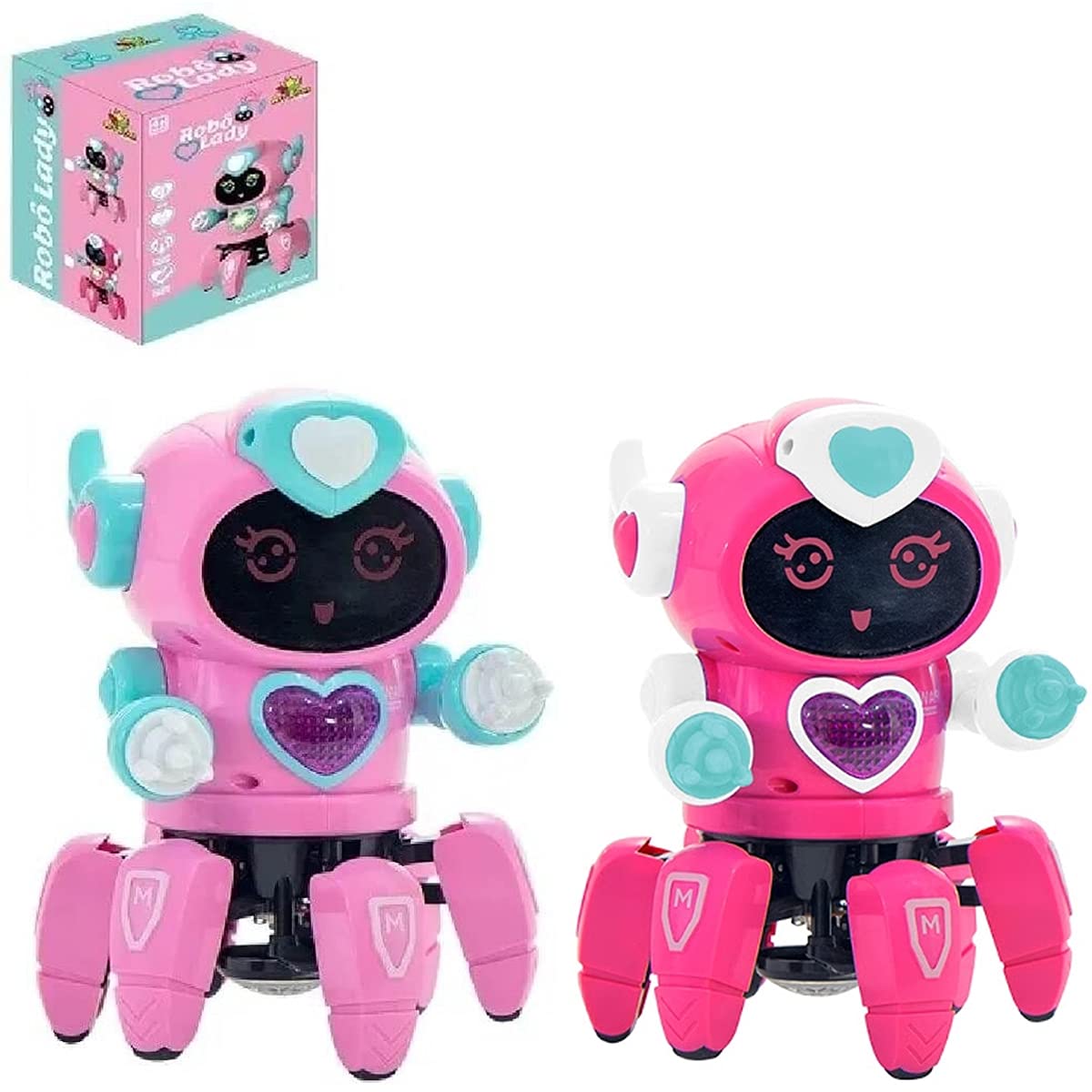 Robozinha De Brinquedo Menina Rosa Com Movimentos Som E Luz